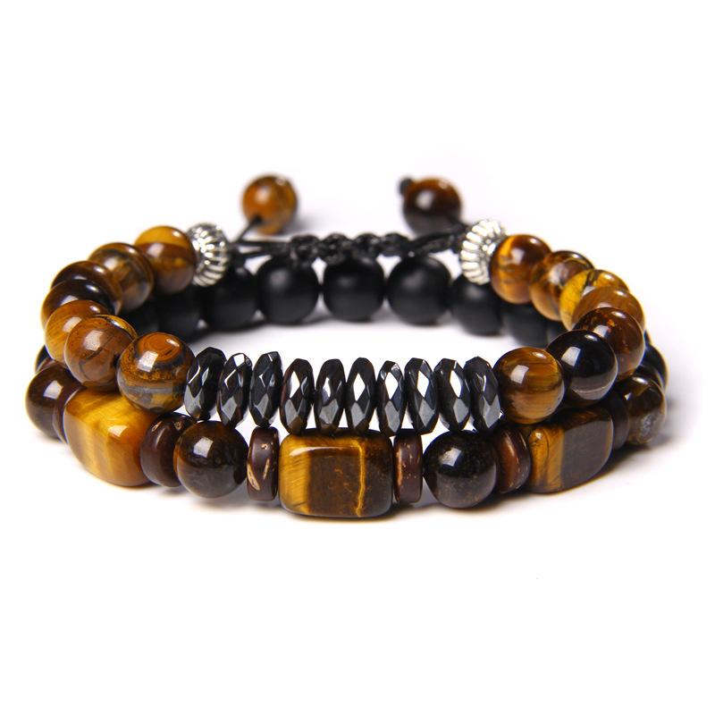 Charm Bracelets Natural Tiger-Eye Stone Bracelet Frosted Black Agate Universal Cut Haematite Stretch Beaded For Men And Women, Golden;silver
Charm Bracelets Natural Tiger-Eye Stone Bracelet Frosted Black Agate Universal Cut Haematite Stretch Beaded For Men And Women, Golden;silver