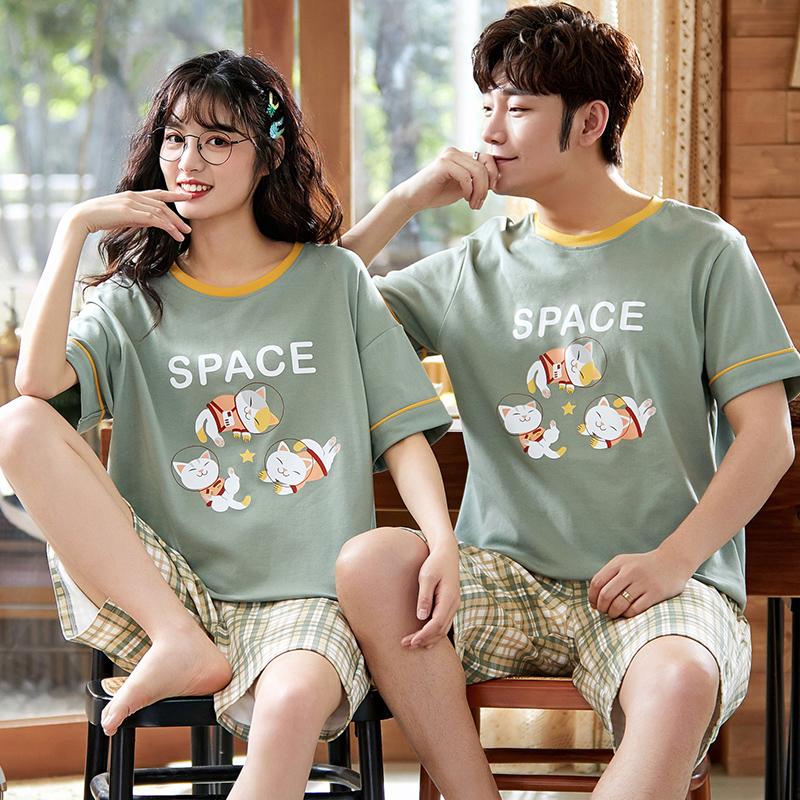 Men's Sleepwear Summer Thin Round Neck Lover's Home Wear Ladies Age Reduction Plaid Pants Casual Plus Size Couple Pajamas Suit, J21884
Men's Sleepwear Summer Thin Round Neck Lover's Home Wear Ladies Age Reduction Plaid Pants Casual Plus Size Couple Pajamas Suit, J21884