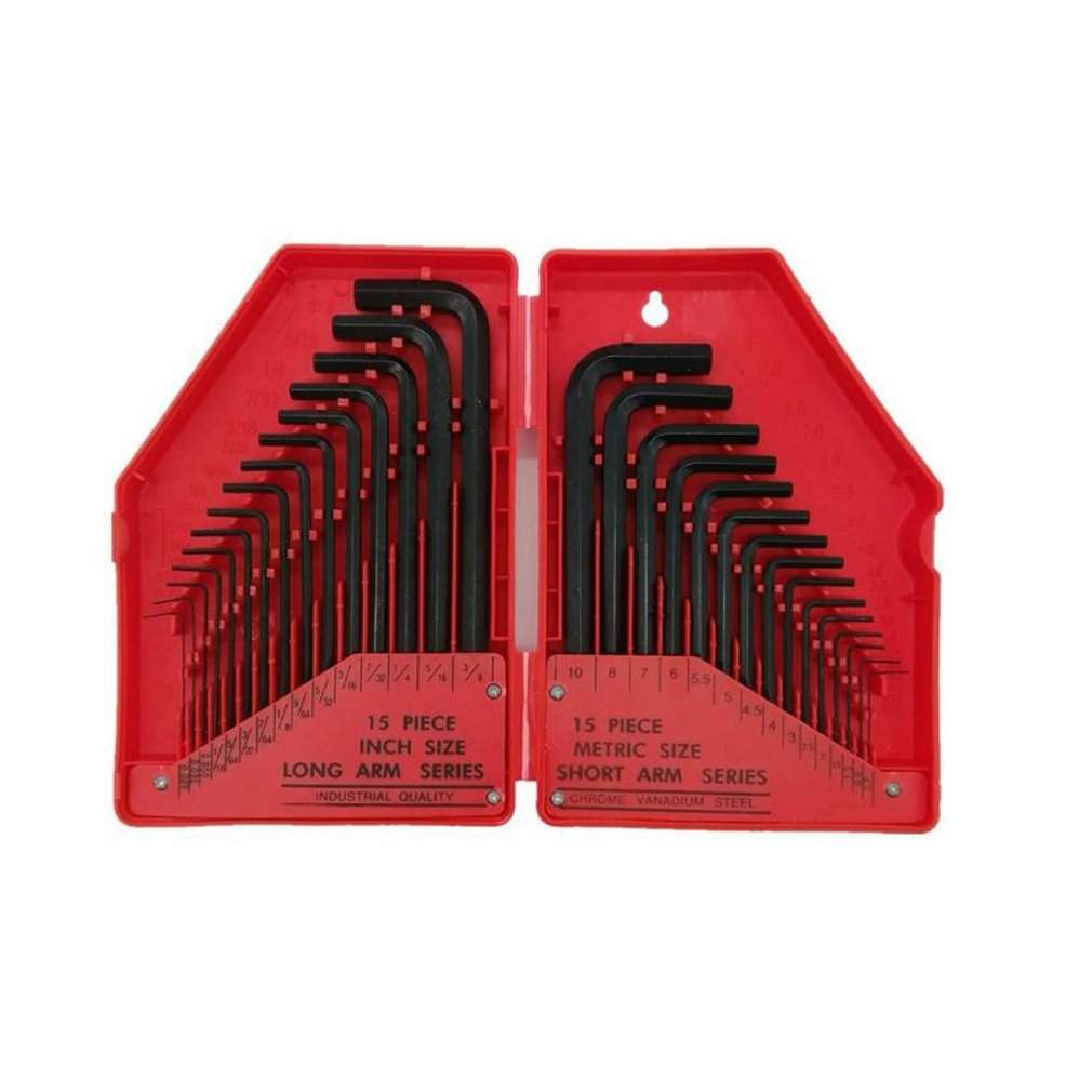 30 Piece Set From Inch Size Bus Key Plate Precision Size Prevention Corrosion Fold Plastic Clip Design Wrench
