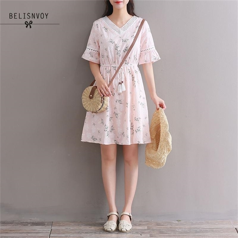 Mori Girl Summer Women Sweet Mini Dress V Neck Floral Printed Vestido De Verano Short Sleeve Cotton Linen Elegant Ladies Dresses 210520, Blue
Mori Girl Summer Women Sweet Mini Dress V Neck Floral Printed Vestido De Verano Short Sleeve Cotton Linen Elegant Ladies Dresses 210520, Blue