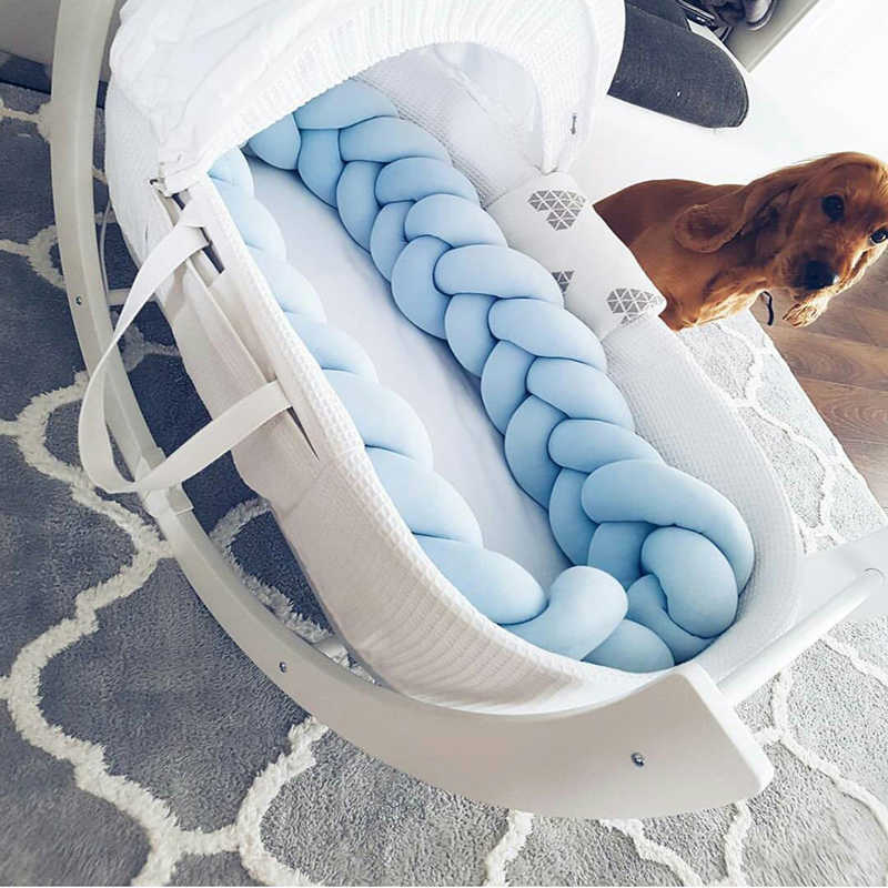 1M/2M/3M born Cot Bumper Baby Braid KnotCradle Braid Crib Bumper Baby Decorations Baby Room Crib Bebe Infant Knot Pillow Room 210812