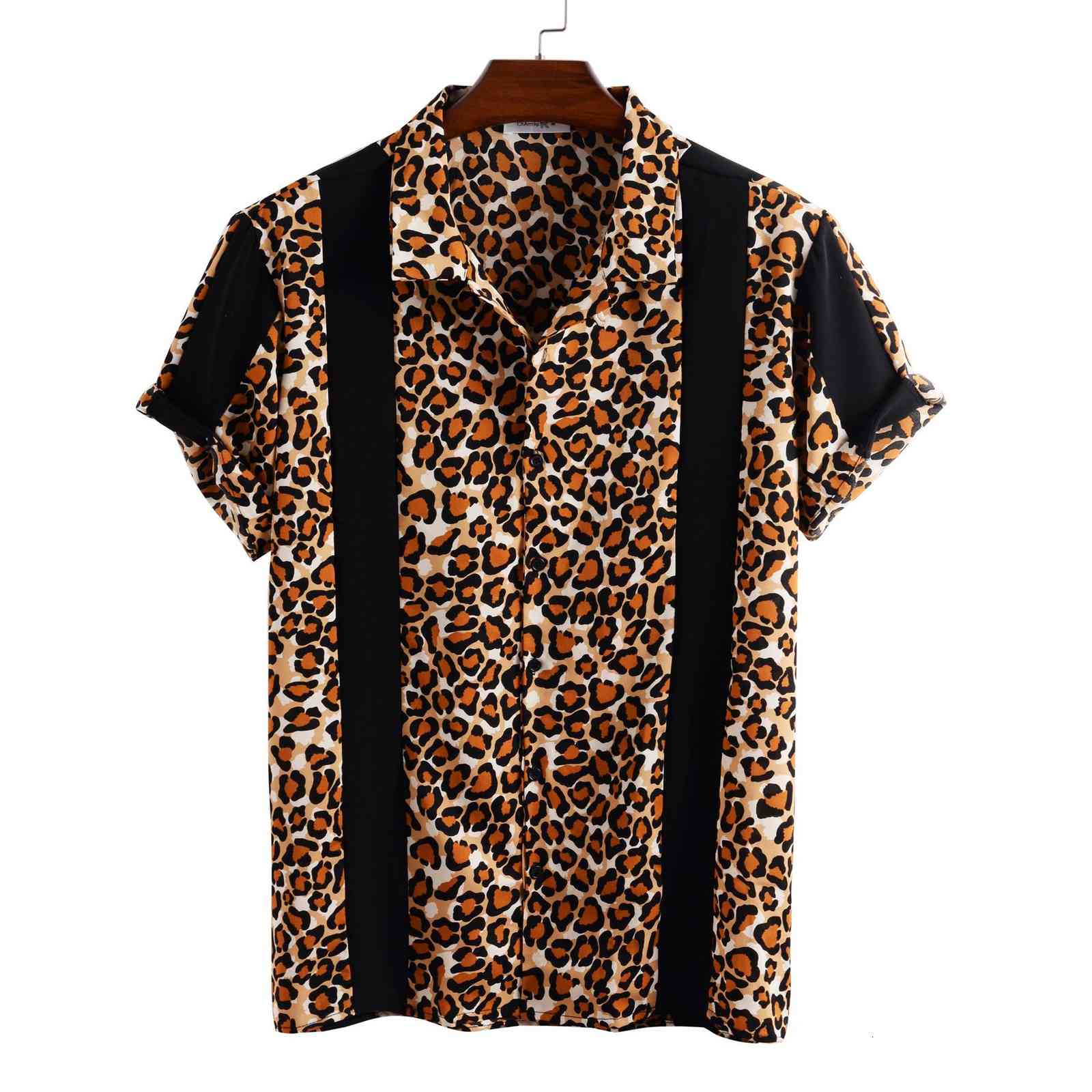 Men's Casual Shirts Summer Leopard Print Shirt, Short Sleeve Lapel Top, European and American Fashion Printed Shirt C46180 JWV9, Brown
Men's Casual Shirts Summer Leopard Print Shirt, Short Sleeve Lapel Top, European and American Fashion Printed Shirt C46180 JWV9, Brown