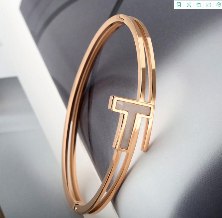 T word rose gold ring bangle love bracelet trend simple European and American manufacturers wholesale, Black
T word rose gold ring bangle love bracelet trend simple European and American manufacturers wholesale, Black