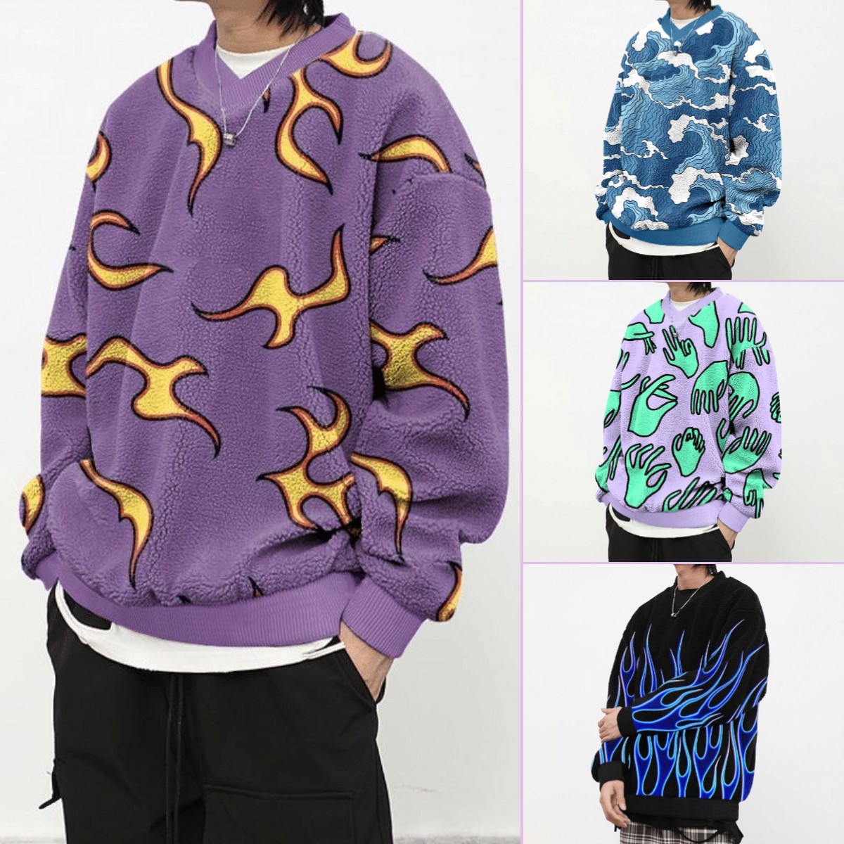 solid men's fleece winter sweater plus size 3XL Sweatshirts print pullover Hoodie men hoodies
