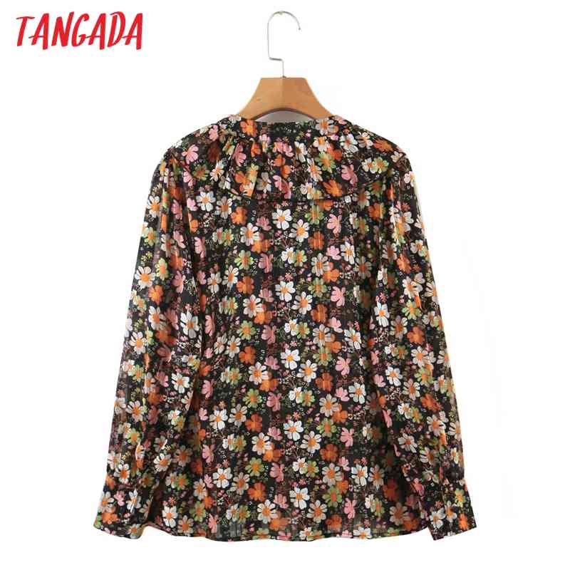 Women Vintage Striped Print Long Sleeve Spring Chic Female Casual Loose Shirt 210416