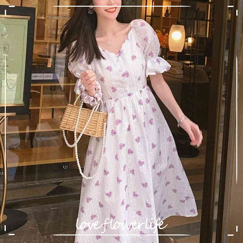 Summer Sweet Elegant Dress Women Short Sleeve Chiffon Floral Dress Party Beach Casual Dress Kawaii Korean Style Office Lady 210521, As picture
Summer Sweet Elegant Dress Women Short Sleeve Chiffon Floral Dress Party Beach Casual Dress Kawaii Korean Style Office Lady 210521, As picture