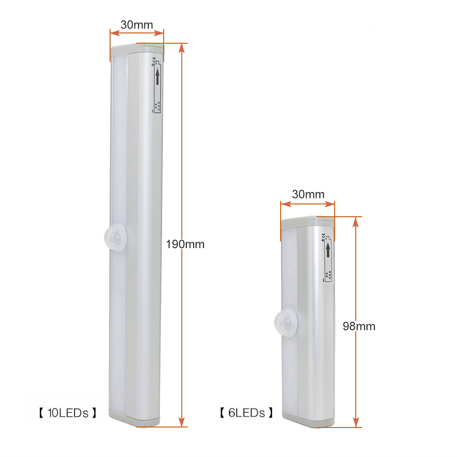 PIR Motion Sensor Light Cupboard Wardrobe Bed Lamp LED Under Cabinet Night Lamp For Closet Stairs Kitchen
