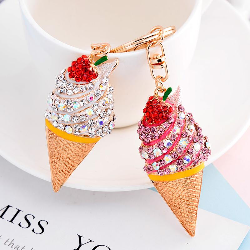 Keychains Creative Alloy Key Chain Cream Shape Full Rhinestone Ornaments Personality Bag Pendant Wholesale
Keychains Creative Alloy Key Chain Cream Shape Full Rhinestone Ornaments Personality Bag Pendant Wholesale