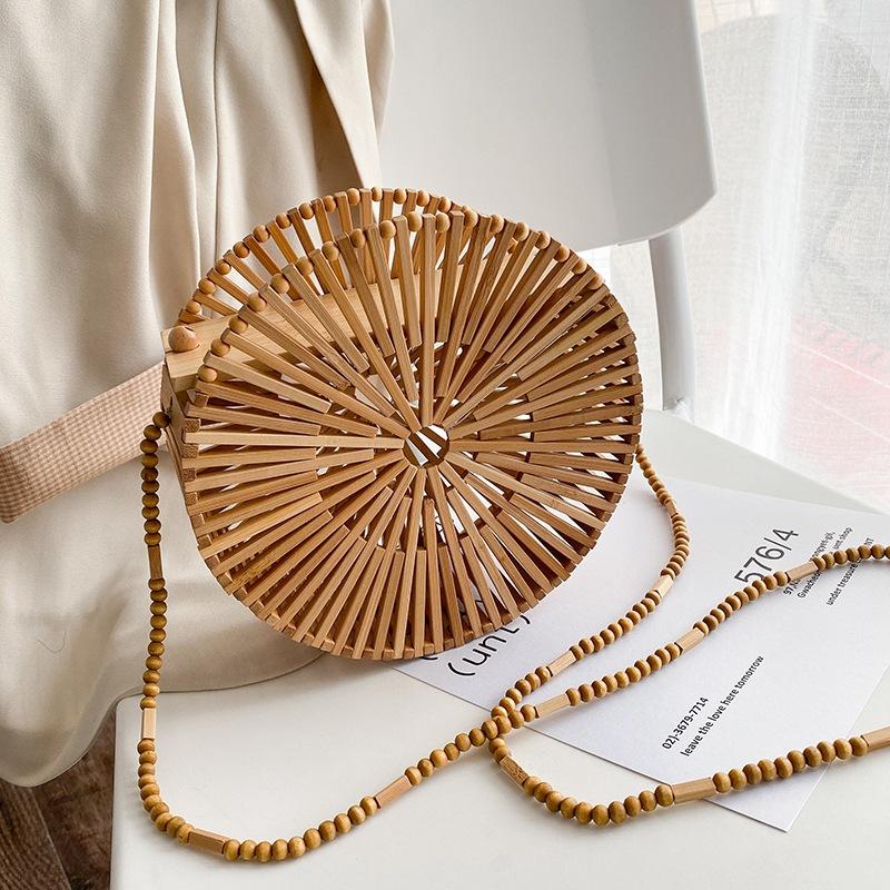 Bamboo Round Handbags For Women Summer Hollow Out Beach Bags Fashion Shoulder Handmade Ladies Luxury Rattan Messenger Bag, Khaki
Bamboo Round Handbags For Women Summer Hollow Out Beach Bags Fashion Shoulder Handmade Ladies Luxury Rattan Messenger Bag, Khaki