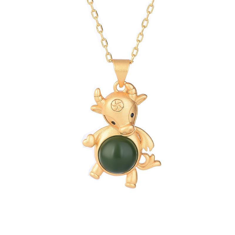Gold Ox Pendant Wealth And Good Luck Charm Necklace Chinese Year Tradition Zodiac Souvenir Blessing Chains, Silver
Gold Ox Pendant Wealth And Good Luck Charm Necklace Chinese Year Tradition Zodiac Souvenir Blessing Chains, Silver