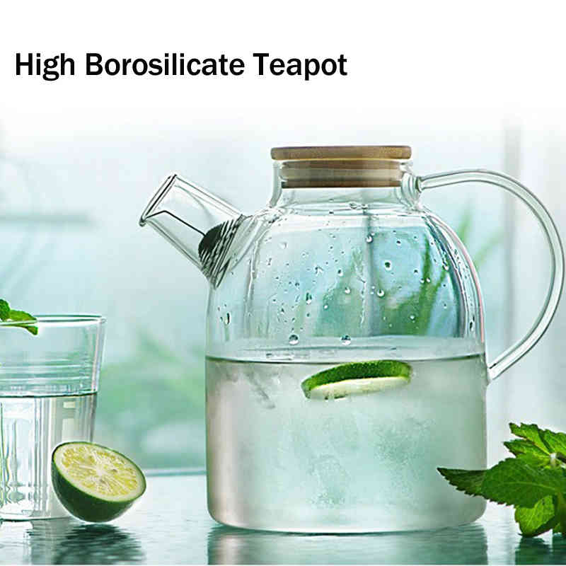 1000/1800ml High Borosilicate Glass Heat Resistant Teapot Coffee Water Jug with Wooden Lid Glass Bottle Puer Kettle Teaware Y200330
1000/1800ml High Borosilicate Glass Heat Resistant Teapot Coffee Water Jug with Wooden Lid Glass Bottle Puer Kettle Teaware Y200330
