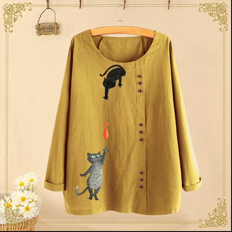 5xl womens blouses women printed cotton tunic spring cartoon cat party blouse vintage long sleeve shirts female blusas, White
5xl womens blouses women printed cotton tunic spring cartoon cat party blouse vintage long sleeve shirts female blusas, White