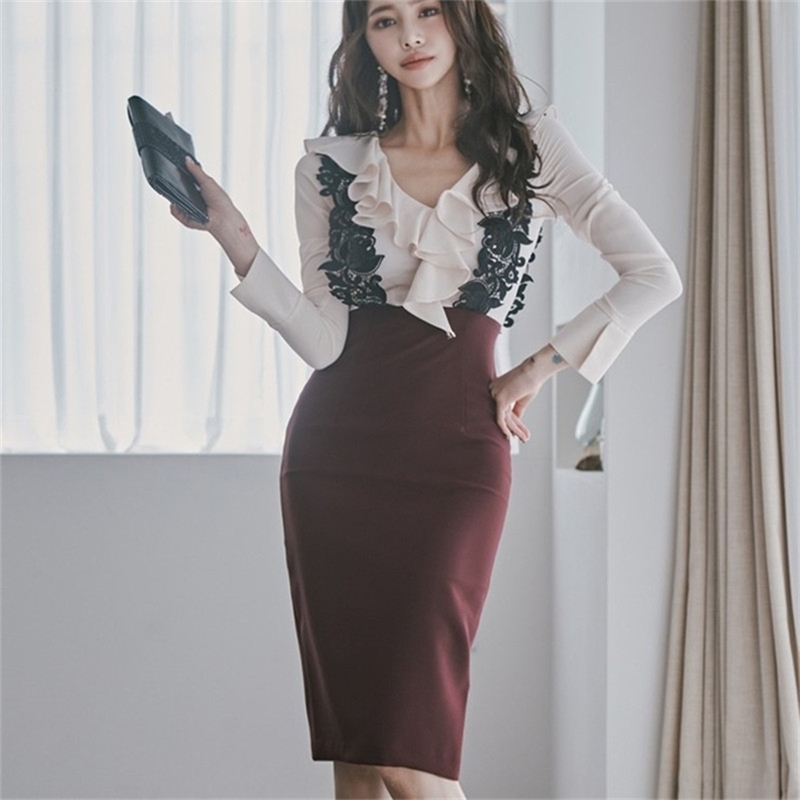 Spring Women Waist Slim Wear To Work Dresses OL Business Midi Vestido De Festa Korea Trumpet Bodycon Dress 210603, Picture color
Spring Women Waist Slim Wear To Work Dresses OL Business Midi Vestido De Festa Korea Trumpet Bodycon Dress 210603, Picture color