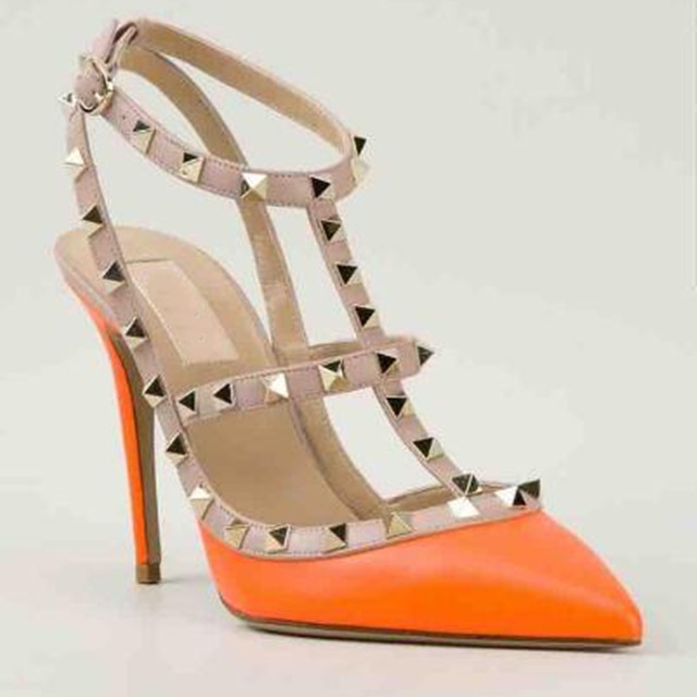 Designer Leather rivets Sandals Women Studded Strappy Dress Shoes Pointed Toe 2-Strap with Studs high heels valentine Slingbacks Pumps, As pic 7
Designer Leather rivets Sandals Women Studded Strappy Dress Shoes Pointed Toe 2-Strap with Studs high heels valentine Slingbacks Pumps, As pic 7