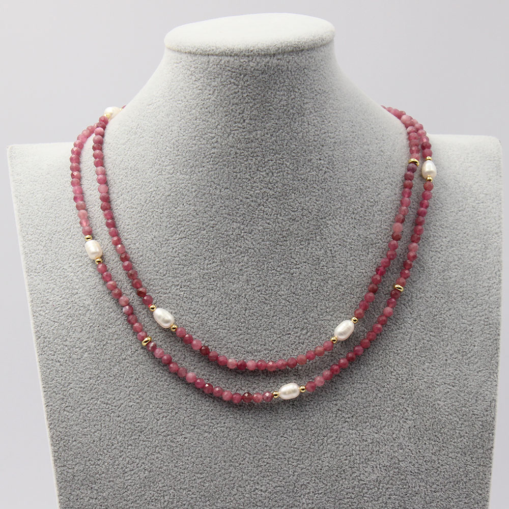 GuaiGuai Jewelry Natural Faceted Red Tourmaline Cultured white rice Pearl Necklace 17.5" Handmade For Women
GuaiGuai Jewelry Natural Faceted Red Tourmaline Cultured white rice Pearl Necklace 17.5" Handmade For Women