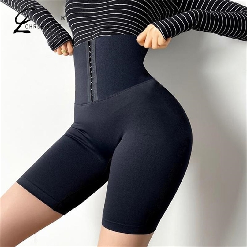 CHRLEISURE High Waist Short Leggings Women Solid Fitness Pants Casual Sports Skinny Leggins 211204