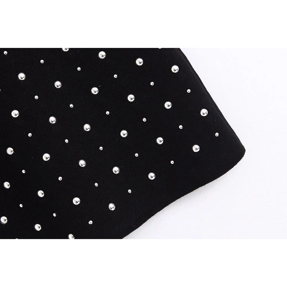 Vintage Stylish Rivet Sleeveless Sweaters Women Fashion O-Neck Pullovers Elegant Ladies Chic Jumpers 210520