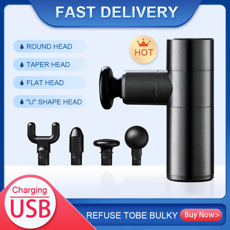 Mini Massage Gun Deep Muscle Vibration Relief Pain Relax Fitness Equipment Noise Reduction Design 4 Massage Heads Massager
Mini Massage Gun Deep Muscle Vibration Relief Pain Relax Fitness Equipment Noise Reduction Design 4 Massage Heads Massager
