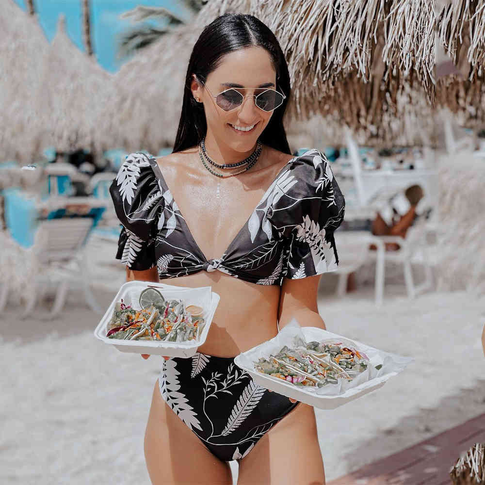 Summer Sexy Bikini Set Solid Swimsuit Women s Shell Tassels Beach Bathing Halter Swimwear Strappy B452 210420