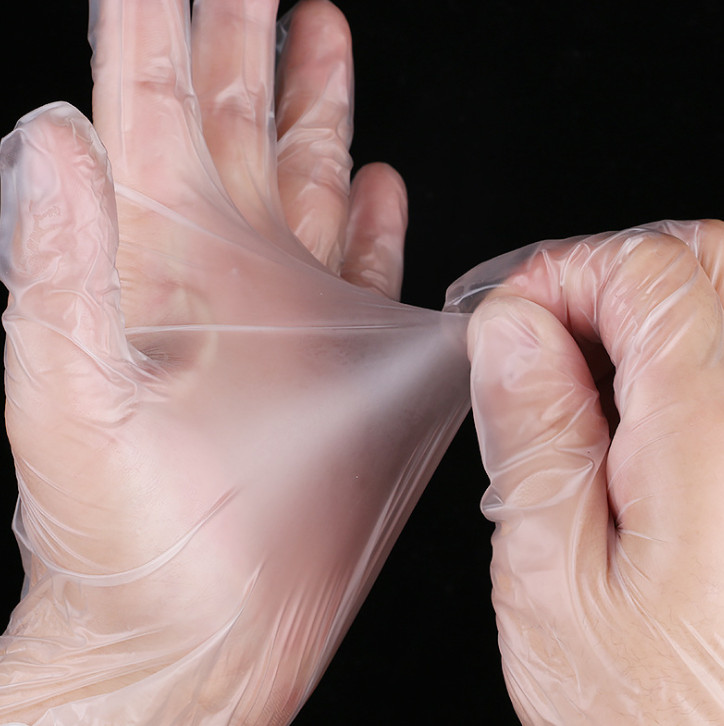 The latest 1 box contains 100 pieces, PVC disposable gloves, food-grade transparent protective gloves Free shipping