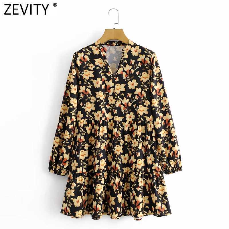Zevity Autumn Women V Neck Flower Print Pleats Casual Loose Mini Dress Office Ladies Chic Long Sleeve Business Vestido DS4840 210603, As pic ds4840aazz
Zevity Autumn Women V Neck Flower Print Pleats Casual Loose Mini Dress Office Ladies Chic Long Sleeve Business Vestido DS4840 210603, As pic ds4840aazz