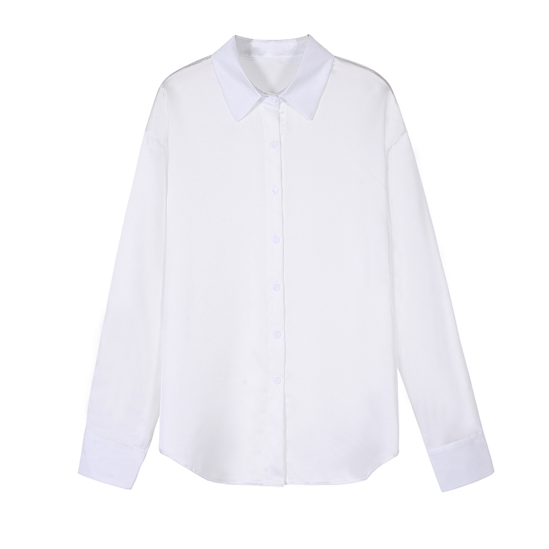 Autumn Loose Womens Blouses and Tops Office Lady Clothes Blusas Chiffon Shirts Women Vintage White Long Sleeve Blouse10541 210518