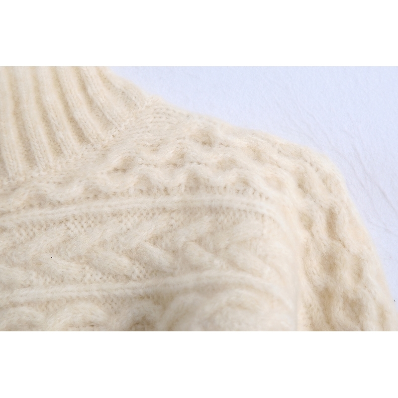 Women Crop Top Sweater Autumn Fashion Long Sleeve Turtle Neck Pullover Top 210602