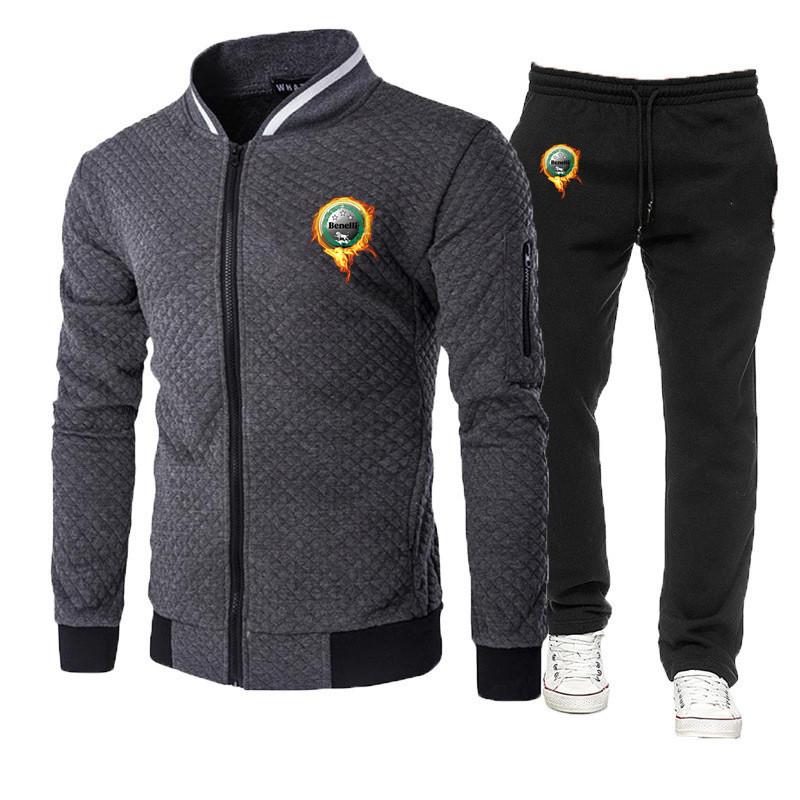 Men's Tracksuits 2021 Spring And Autumn Stitching Top Hoodie Suit Benali Logo Fashion Novel Trend Casual All-match Lacing, Gray
Men's Tracksuits 2021 Spring And Autumn Stitching Top Hoodie Suit Benali Logo Fashion Novel Trend Casual All-match Lacing, Gray