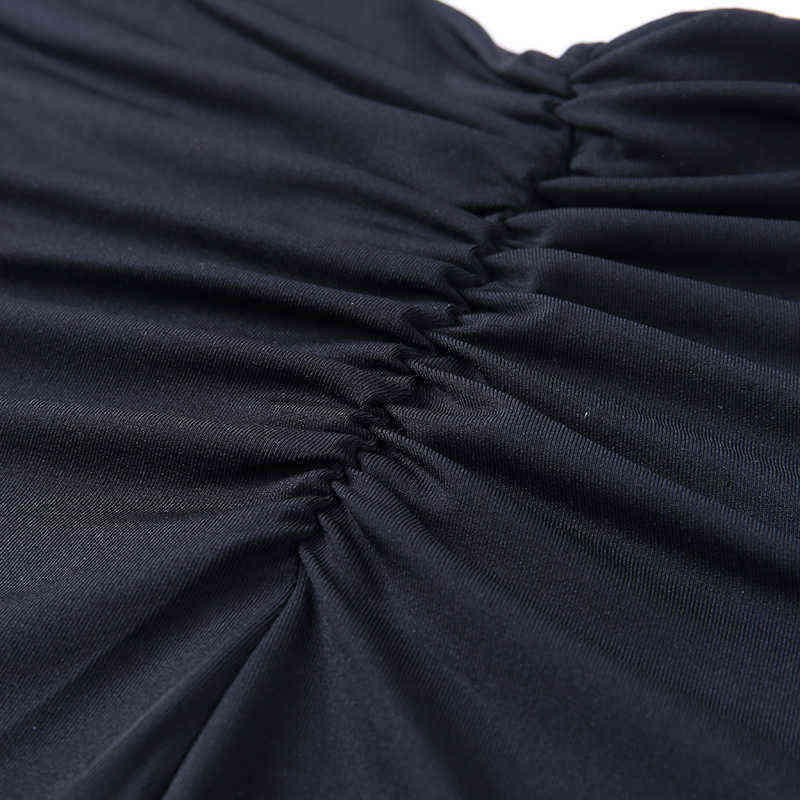 Viifaa Black Solid High Waist Skinny Flare Pant Ruched Back Slim Fit Femme Spring Stretchy Trousers 211124Z