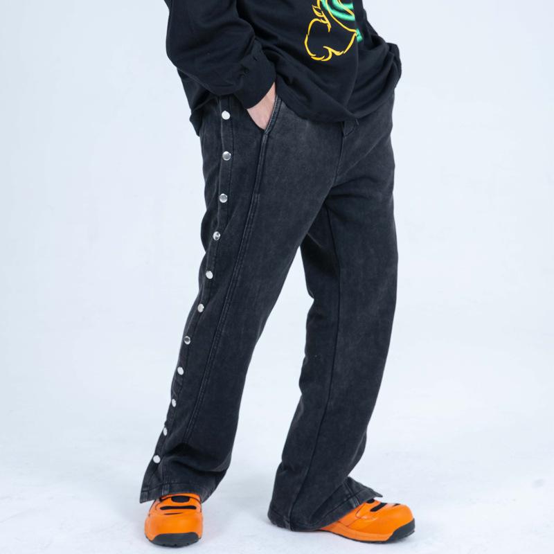 Male Size Buttons Casual Harem Pant Men Streetwear Vintage Fashion Hip Hop Loose Sweatpants Joggers Trousers Men's Pants