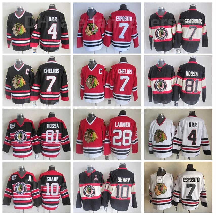 Vintage Chicago Blackhawks Retro Hockey 7 Chris Chelios Jersey 4 Bobby Orr 10 Patrick Sharp 81 Marian Hossa 28 Steve Larmer Black Red, 10 black
Vintage Chicago Blackhawks Retro Hockey 7 Chris Chelios Jersey 4 Bobby Orr 10 Patrick Sharp 81 Marian Hossa 28 Steve Larmer Black Red, 10 black