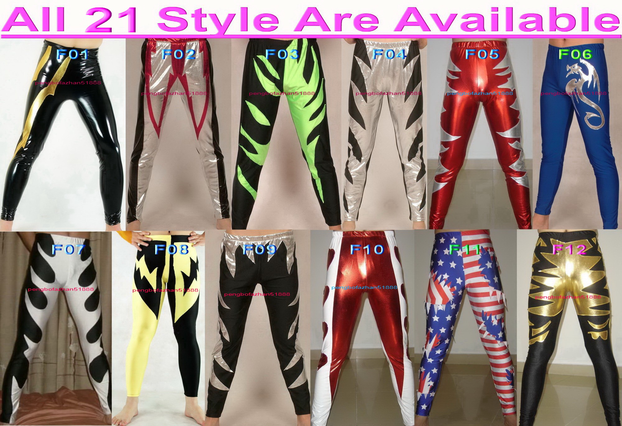 Unisex Tights Pants Costumes 22 Style Shiny Lycra Metallic Wrestling Trousers Sexy Women Men Long-Trousers Halloween Party Fancy Dress Cosplay Suit P118, F03
Unisex Tights Pants Costumes 22 Style Shiny Lycra Metallic Wrestling Trousers Sexy Women Men Long-Trousers Halloween Party Fancy Dress Cosplay Suit P118, F03