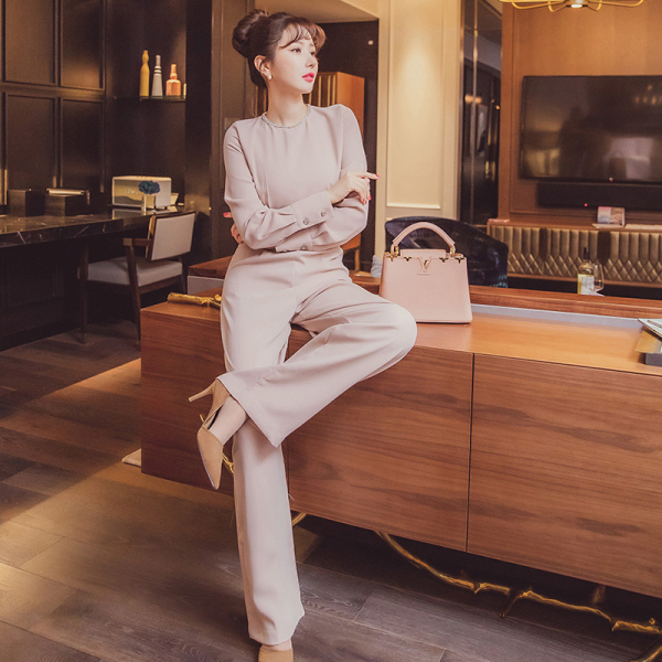 Spring Office Lady Style Elegant Women Romper Female Overalls Casual Fashion Shiny Collar High Waist Jumpsuit 210519