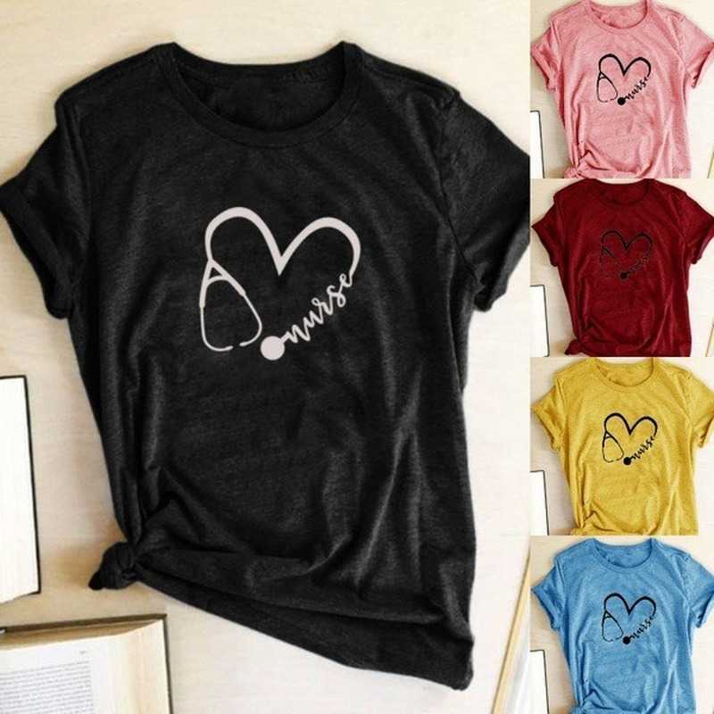 Nurse Stethoscope Heart Print T Shirt Women Short Sleeve O Neck Loose Tshirt Summer Women Tee Shirt Tops Camisetas Mujer X0527, Sky blue
Nurse Stethoscope Heart Print T Shirt Women Short Sleeve O Neck Loose Tshirt Summer Women Tee Shirt Tops Camisetas Mujer X0527, Sky blue
