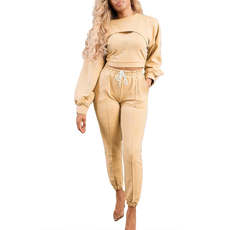 Women's Two Piece Pants Women Tracksuit Sweatsuit 3 Pieces Suit Set Sportswear Solid Color Long Sleeve Outerwear Vest Trousers Clothing Sets, White
Women's Two Piece Pants Women Tracksuit Sweatsuit 3 Pieces Suit Set Sportswear Solid Color Long Sleeve Outerwear Vest Trousers Clothing Sets, White