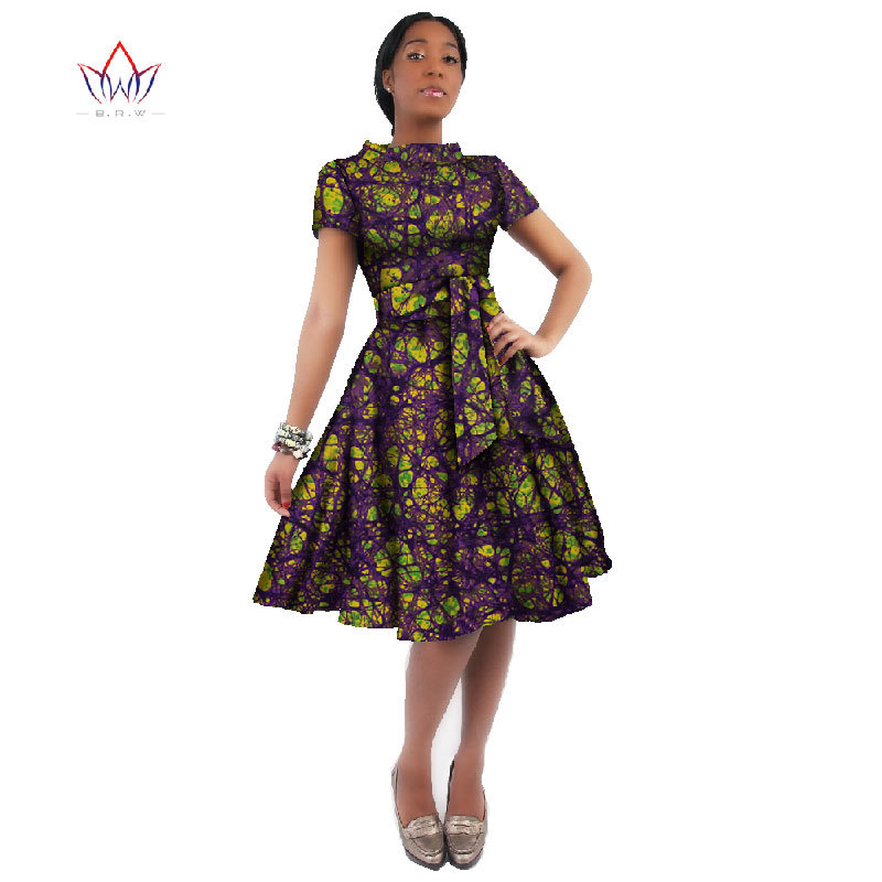 WholeSale Africa Dress For Women African Wax Print Dresses Dashiki Plus Size Africa Style Clothing for Women Office Dress WY082 210408