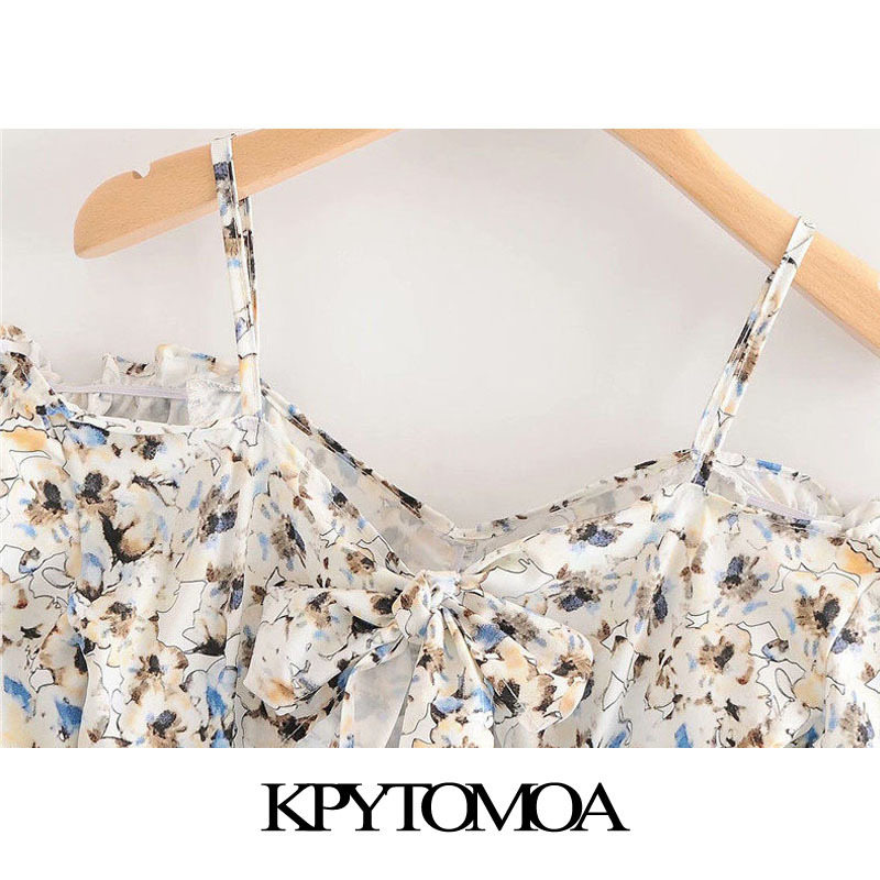 Women Chic Fashion Floral Print Hollow Out Mini Dress Backless Bow Tied Zipper Female Dresses Vestidos 210420