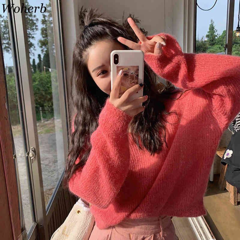 Chic Mohair Thin Hollow Out Tops Women Capes Pullover Vintage Summer Jumper Femme Korean Crop Knitwear 210422