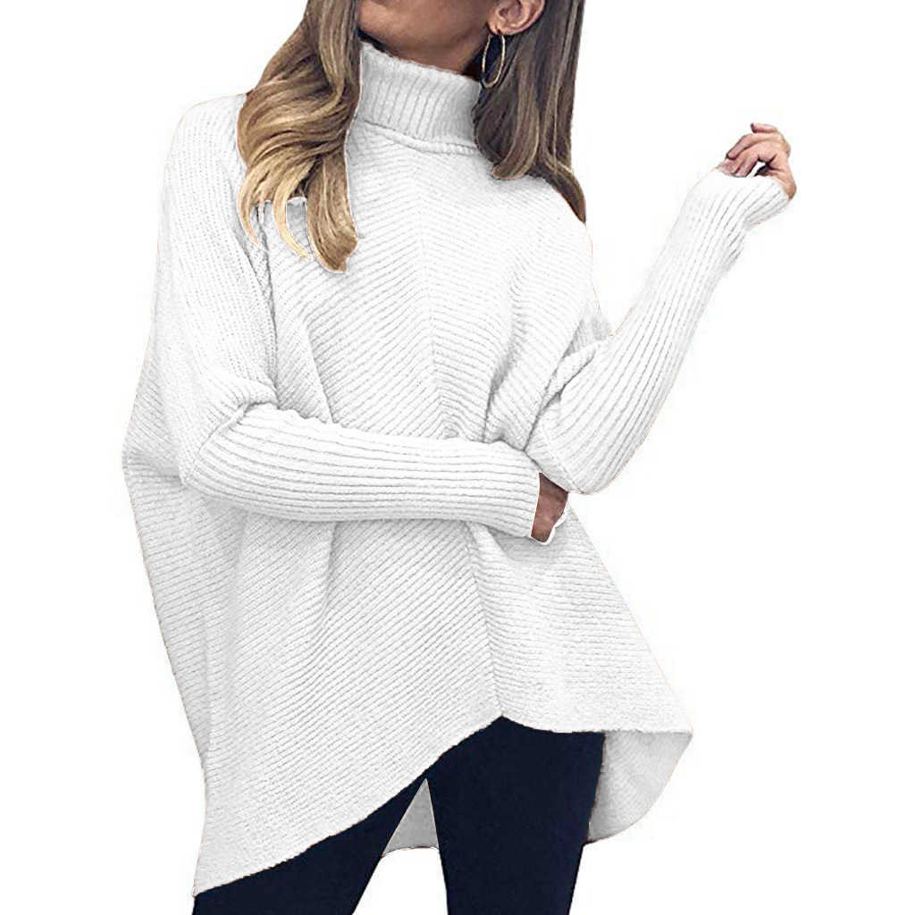 Col Rouler Femme Winter White Turtleneck All-match Korean Style Y2k Loose Casual Knitted Sweater Tops for Women Full Sleeves 210604
