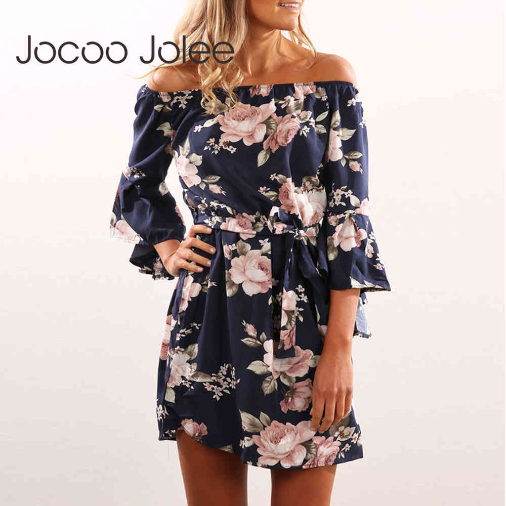 Jocoo Jolee Sexy Floral Sprint Women Dress with Sashes Off-Shoulder High Waist Women Dress Full Sleeves Summer Beach Dress 210518, Black
Jocoo Jolee Sexy Floral Sprint Women Dress with Sashes Off-Shoulder High Waist Women Dress Full Sleeves Summer Beach Dress 210518, Black
