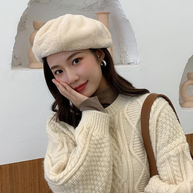 Berets Foux Beret Hats Women Autumn Winter Imitation Mink Hair Adjustable Rope Thick Keep Warm Baker Boy Painter Korea Style, White
Berets Foux Beret Hats Women Autumn Winter Imitation Mink Hair Adjustable Rope Thick Keep Warm Baker Boy Painter Korea Style, White