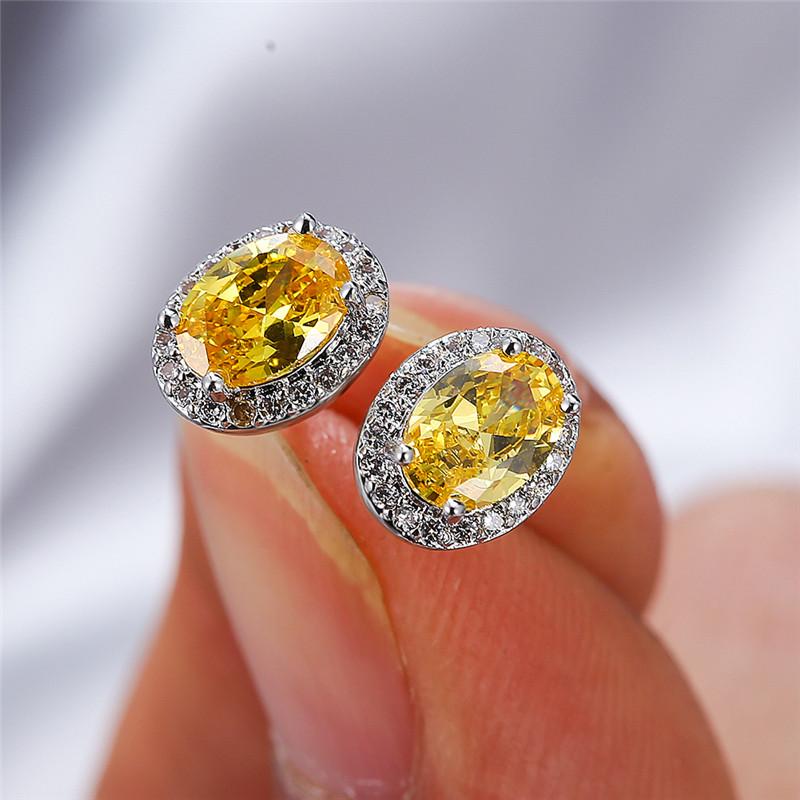Stud Dainty Oval Rainbow Stone Earrings Fashion Yellow Crystal Small Rose Gold Silver Color Wedding For Women
Stud Dainty Oval Rainbow Stone Earrings Fashion Yellow Crystal Small Rose Gold Silver Color Wedding For Women