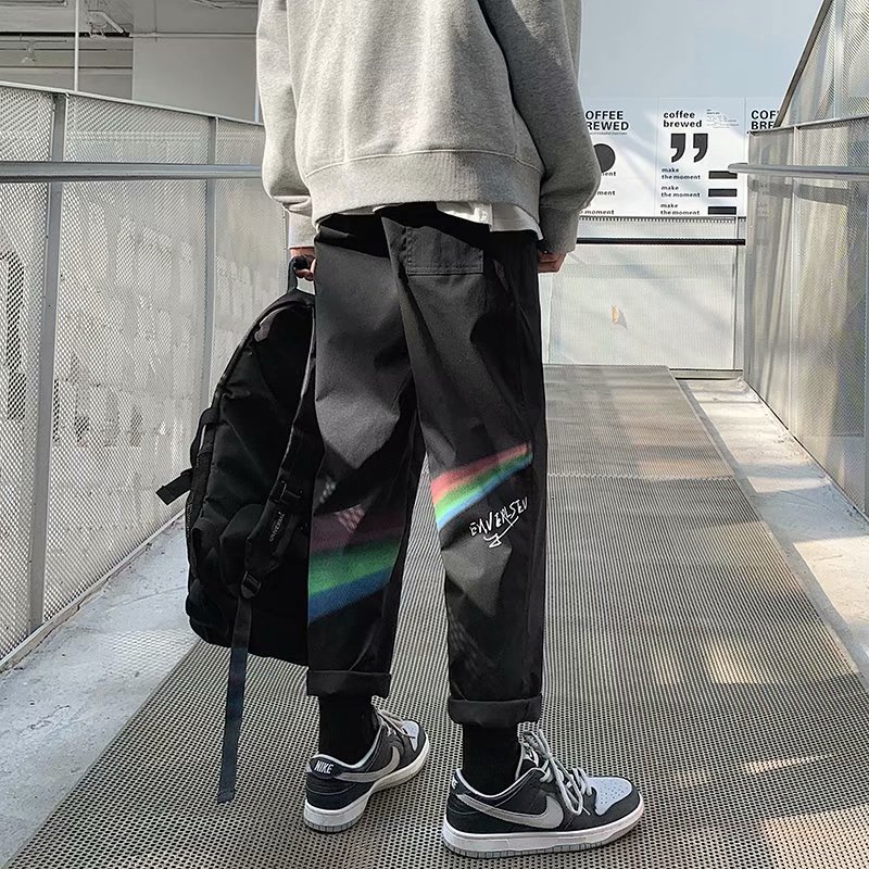 men's pants male long-legged korean loosely prone overalls fashion line tube pants casual printing japanese graffiti streetwear k1m7, Black
men's pants male long-legged korean loosely prone overalls fashion line tube pants casual printing japanese graffiti streetwear k1m7, Black