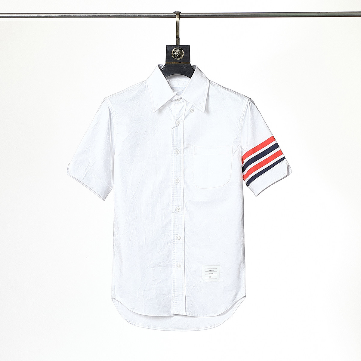2021 new men's short-sleeved shirt casual cotton business yarn-dyed color stripe color matching men and women fashion shirt, White
2021 new men's short-sleeved shirt casual cotton business yarn-dyed color stripe color matching men and women fashion shirt, White