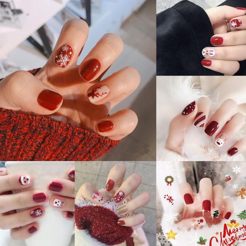 False Nails 24pcs/Box Detachable Christmas Short Round Head Wearable Fake Full Cover Nail Tips Press On, Red;gold
False Nails 24pcs/Box Detachable Christmas Short Round Head Wearable Fake Full Cover Nail Tips Press On, Red;gold