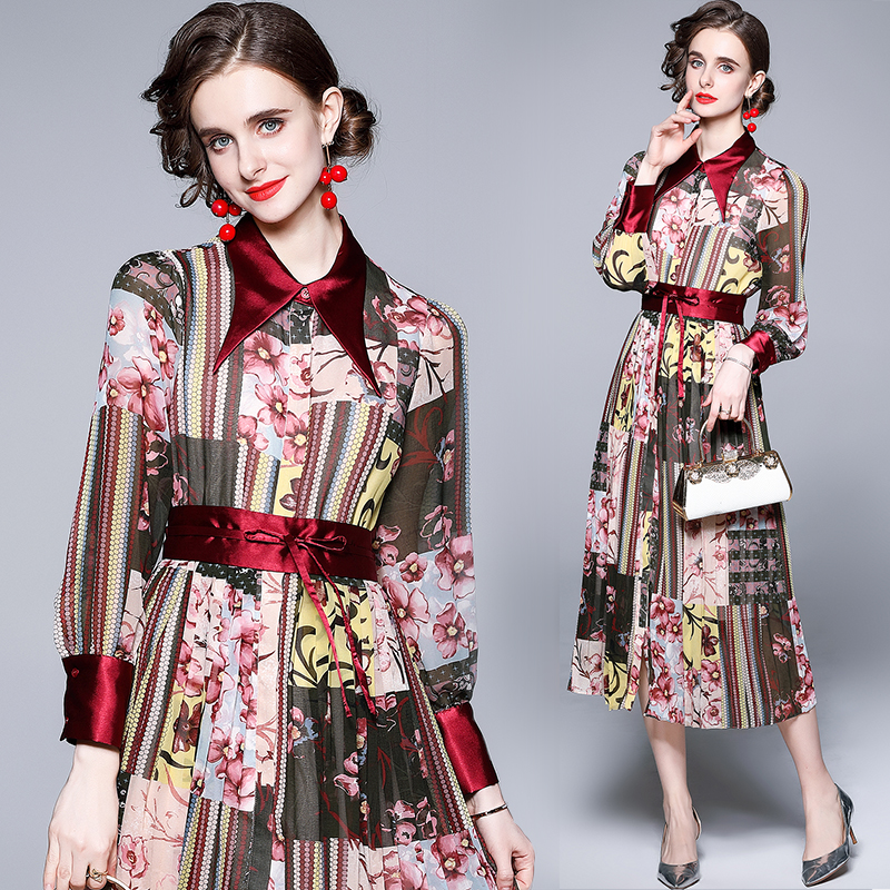 Luxury Fashion Runway Printed Shirt Dress 2021 Ladies Elegant Office Holiday Prom Long Sleeve Lapel Sashes Slim A-Line Dresses Autumn Winter Quality Women Clothes, 11 
Luxury Fashion Runway Printed Shirt Dress 2021 Ladies Elegant Office Holiday Prom Long Sleeve Lapel Sashes Slim A-Line Dresses Autumn Winter Quality Women Clothes, 11
