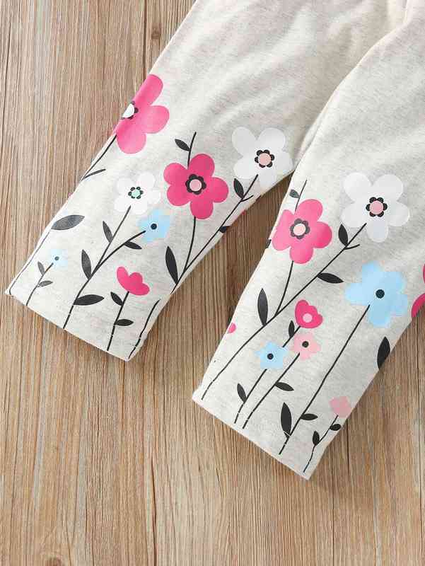 Baby Girl Cartoon Tee & Floral Pants SHE