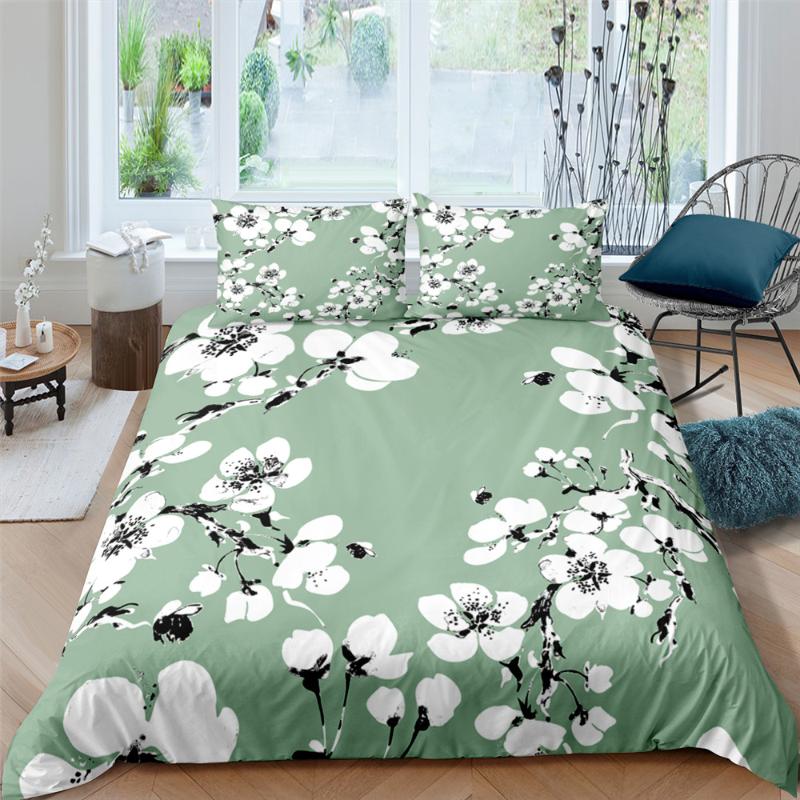 Leaf Floral Duvet Cover Single Full Queen King Double Size Bedding Set Plant Pillowcase Quilt Bed Covers Linen Sets