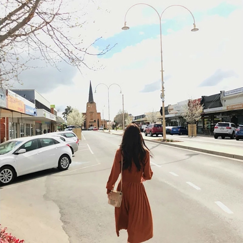 Autumn Winter High Waist Long Sleeve Pleated Sweater Dress Women Vintage Slim Knitted Mid Calf Dresses Female 210514