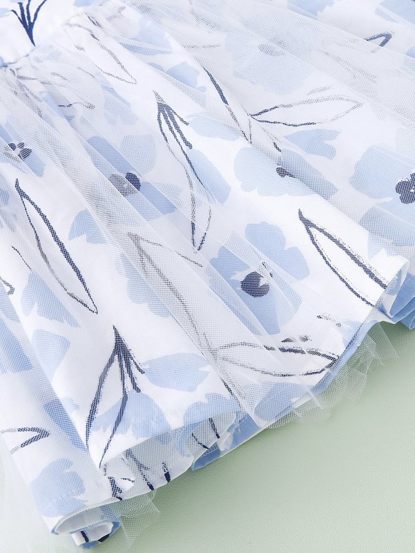 Toddler Girls Floral Contrast Mesh Cami Dress SHE